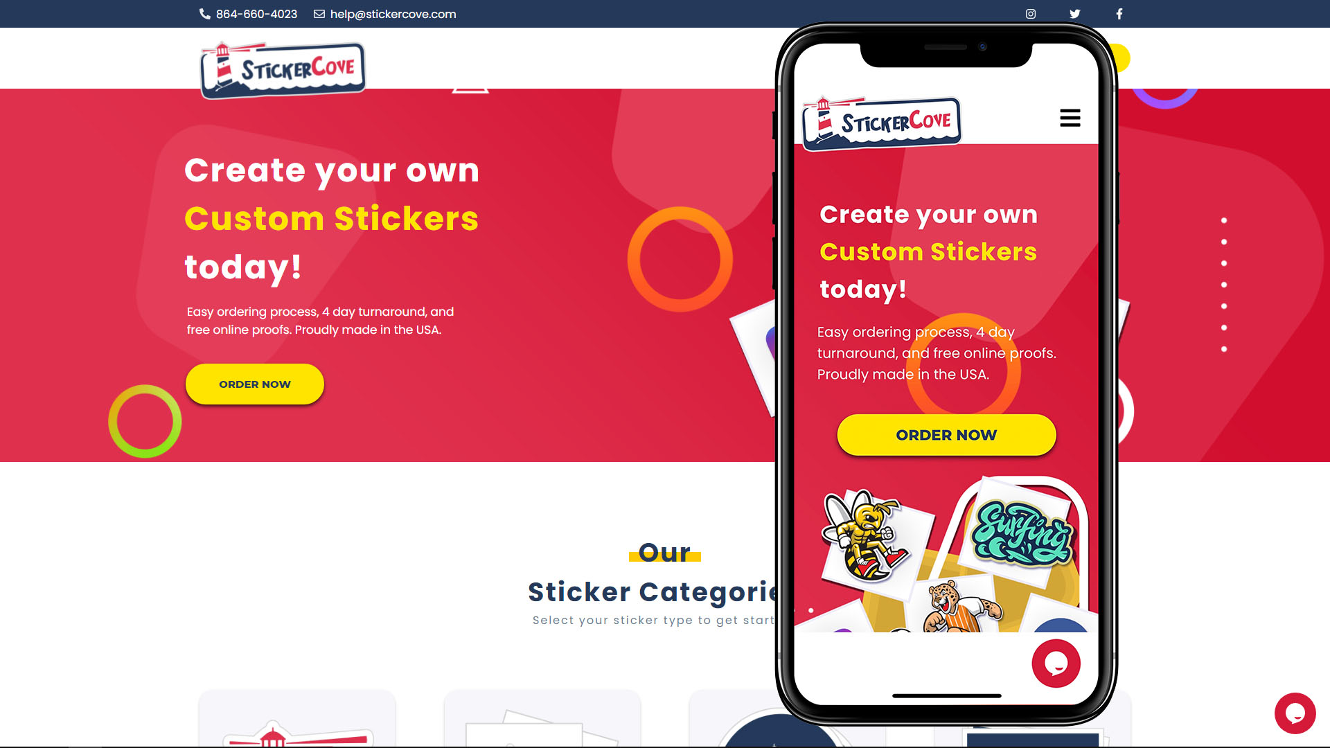 StickerCove custom website